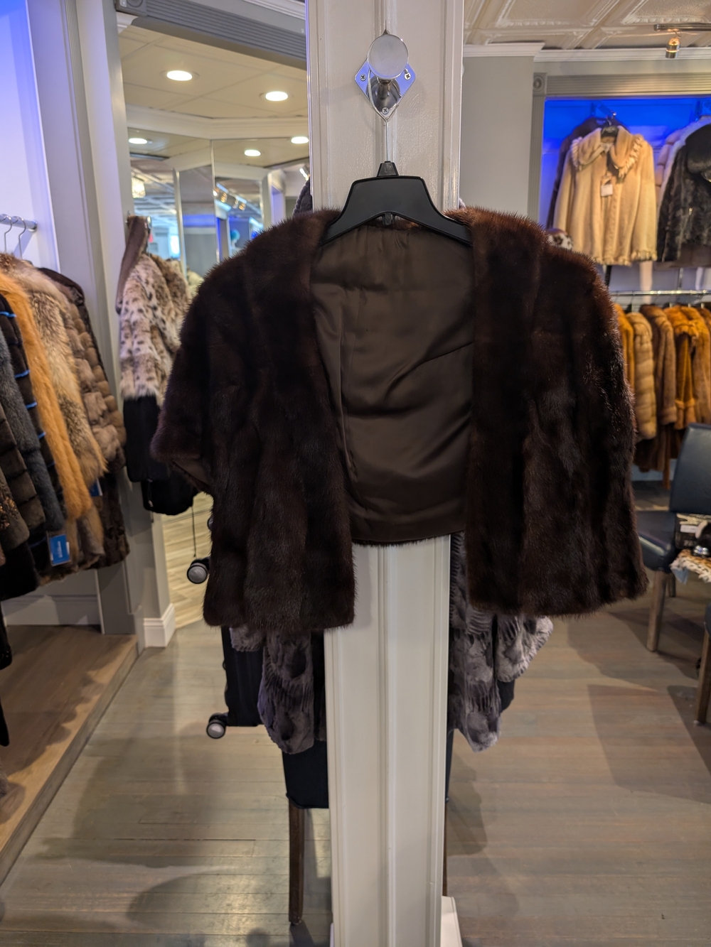 Dark Brown Fur Bolero Jacket